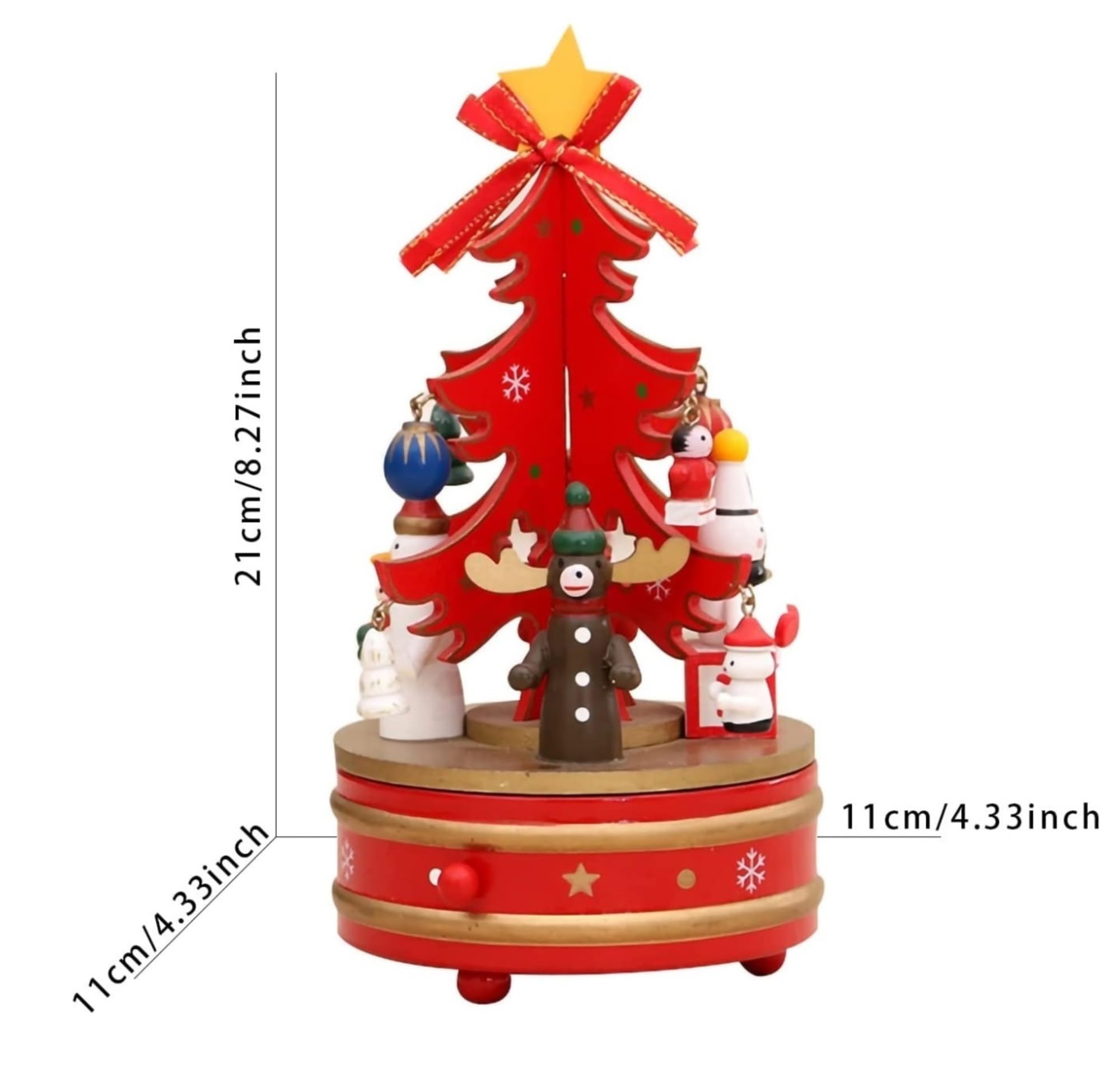 木製クリスマスツリー 　オルゴール 木製オルゴール ツリーの下で祝福する天使 - Wendt & Kühn